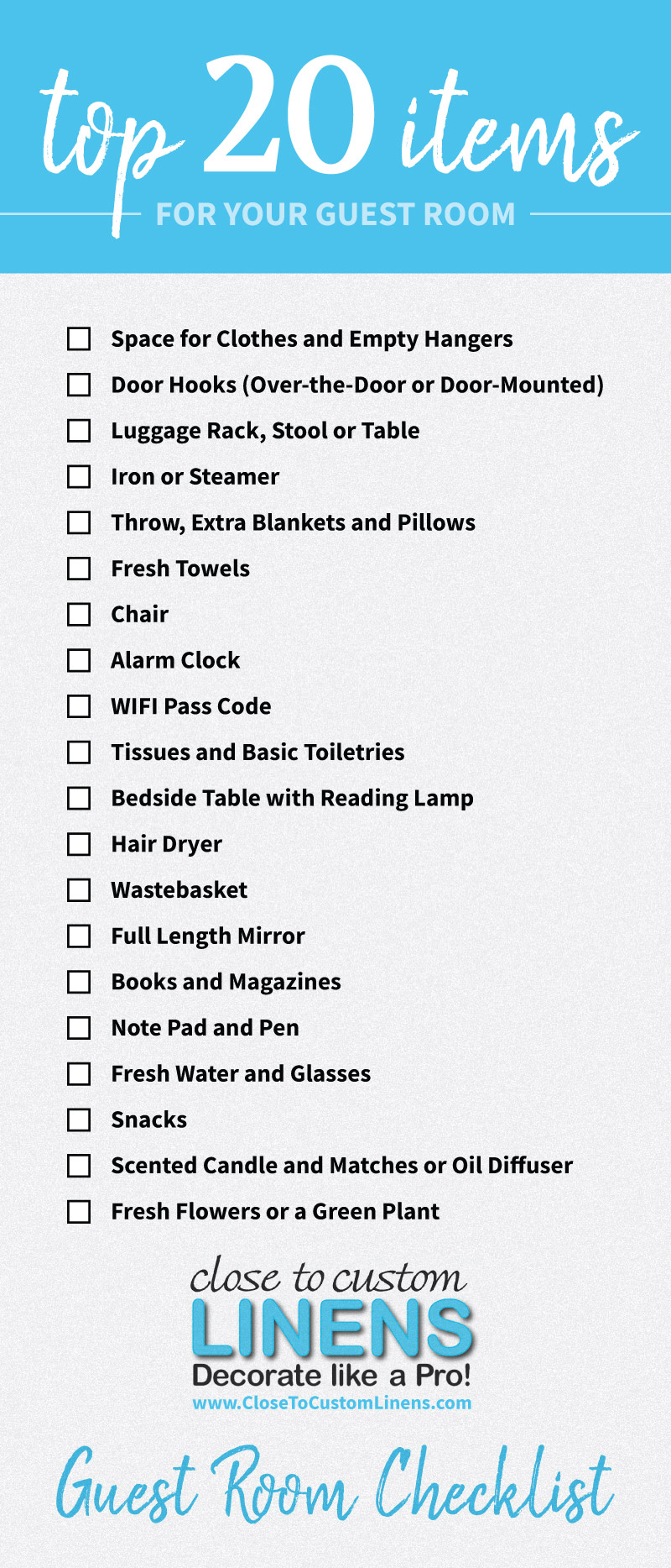 Guest Room Checklist Top 20 Items to Include When Decorating a Spare